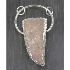 agate pendant, silver plated, approx 25-75mm