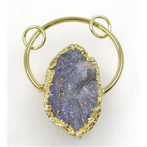 agate pendant, gold plated, approx 25-55mm