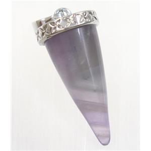 Amethyst bullet pendant, approx 11-25mm