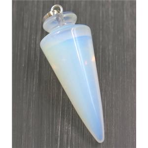 white opalite bullet pendant, approx 16-40mm