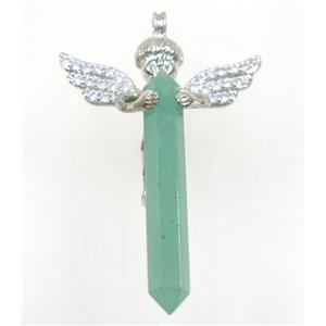 gemstone pendant, angel, platinum plated, approx 35-50mm