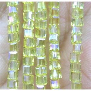 Chinese crystal bead, faceted cube, approx 2x2x2mm, 200pcs per st