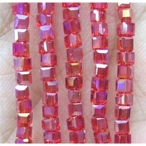Chinese crystal bead, faceted cube, approx 2x2x2mm, 200pcs per st