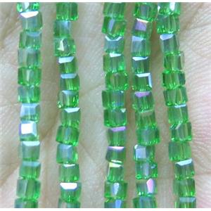 Chinese crystal bead, faceted cube, approx 2x2x2mm, 200pcs per st