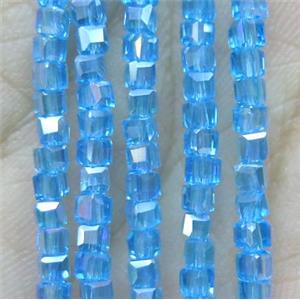 Chinese crystal bead, faceted cube, approx 2x2x2mm, 200pcs per st