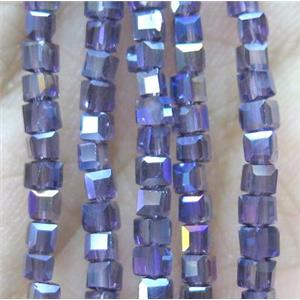 Chinese crystal bead, faceted cube, approx 2x2x2mm, 200pcs per st