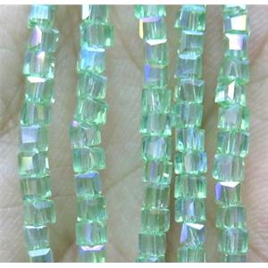 Chinese crystal bead, faceted cube, approx 2x2x2mm, 200pcs per st