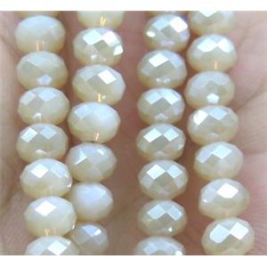 Chinese crystal glass bead, faceted rondelle, approx 6mm dia, 100pcs per st