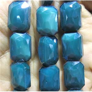 Chinese crystal glass bead, faceted rectangle, approx 10x14mm, 25pcs per st