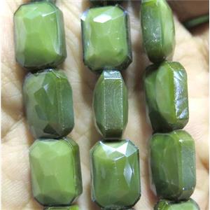 Chinese crystal glass bead, faceted rectangle, approx 10x14mm, 25pcs per st