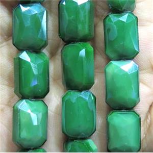 Chinese crystal glass bead, faceted rectangle, approx 10x14mm, 25pcs per st