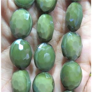 Chinese crystal glass bead, faceted oval, approx 12x16mm, 20pcs per st
