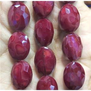 Chinese crystal glass bead, faceted oval, approx 12x16mm, 20pcs per st