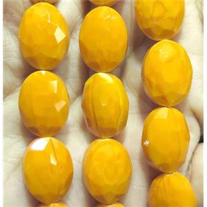 Chinese crystal glass bead, faceted oval, approx 12x16mm, 20pcs per st