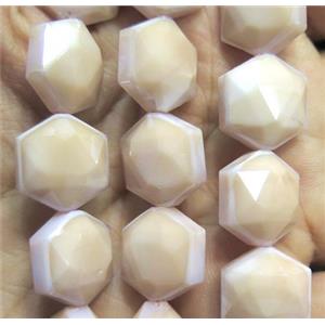 Chinese crystal glass bead, faceted, approx 14mm dia, 20pcs per st