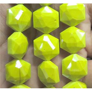 Chinese crystal glass bead, faceted, approx 14mm dia, 20pcs per st