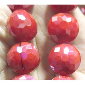 Chinese crystal glass bead, faceted flat round, approx 16mm dia, 20pcs per st