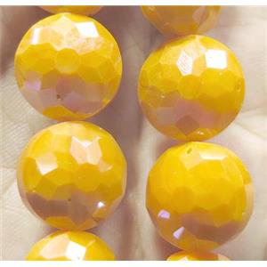 Chinese crystal glass bead, faceted flat round, approx 16mm dia, 20pcs per st