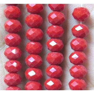 chinese crystal glass bead, faceted rondelle, approx 8mm dia, 68pcs per st