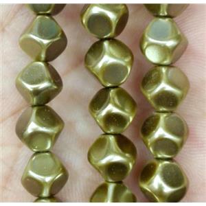 glass pearl bead, faceted round, approx 6mm dia, 68pcs per st