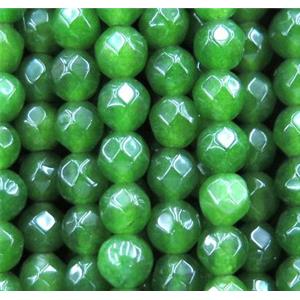 jade bead, faceted round, dye, approx 6mm dia