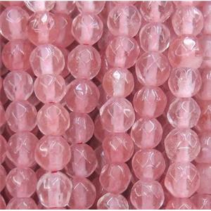 jade bead, faceted round, dye, approx 6mm dia