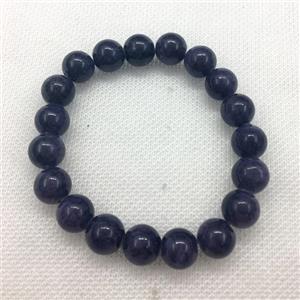 Stretch Jade bracelet, round, dye, approx 6mm, 28pcs per st