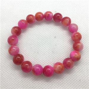 Stretch Jade bracelet, round, dye, approx 6mm, 28pcs per st