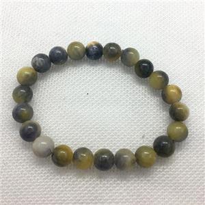 Stretch Jade bracelet, round, dye, approx 6mm, 28pcs per st