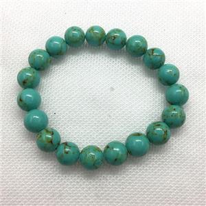 Stretch Jade bracelet, round, dye, approx 6mm, 28pcs per st