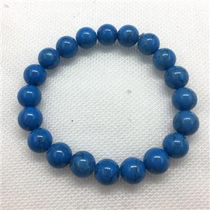 Stretch Jade bracelet, round, dye, approx 6mm, 28pcs per st