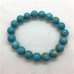 Stretch Jade bracelet, round, dye, approx 6mm, 28pcs per st