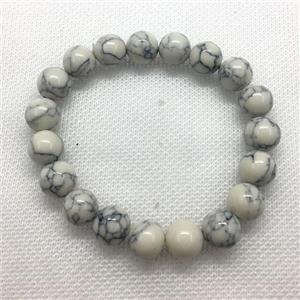 Stretch Jade bracelet, round, dye, approx 6mm, 28pcs per st