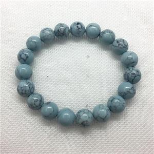 Stretch Jade bracelet, round, dye, approx 6mm, 28pcs per st