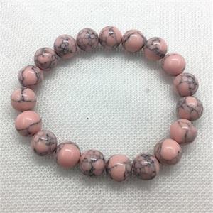 Stretch Jade bracelet, round, dye, approx 6mm, 28pcs per st