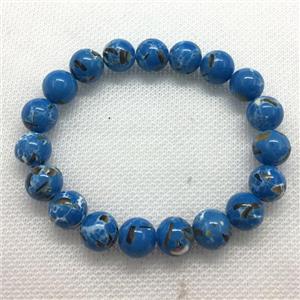 Stretch Jade bracelet, round, dye, approx 6mm, 28pcs per st