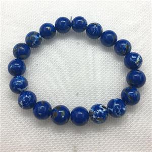 Stretch Jade bracelet, round, dye, approx 6mm, 28pcs per st