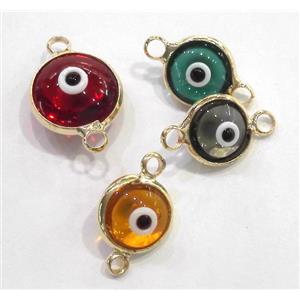 lampwork connector, eye, gold plated, approx 8mm dia