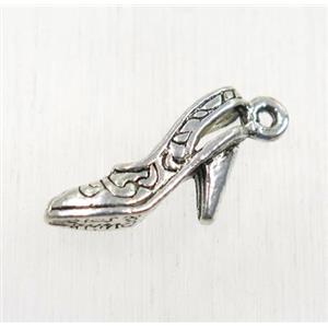tibetan silver shoe pendant, non-nickel, approx 12x20mm