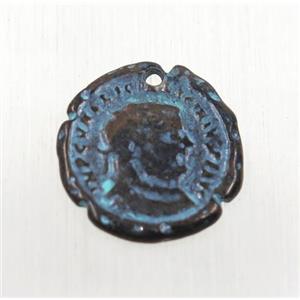 tibetan silver pendant, non-nickel, approx 17.5-18.5mm