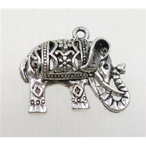 tibetan silver elephant pendant, non-nickel, approx 17.5x26mm