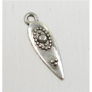 tibetan silver dart pendant, non-nickel, approx 5.5x16mm
