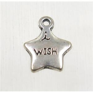 tibetan silver star pendants, non-nickel, approx 12x13mm