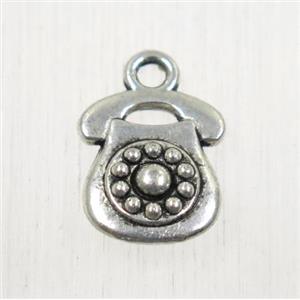tibetan silver phone pendant, non-nickel, approx 10x12mm