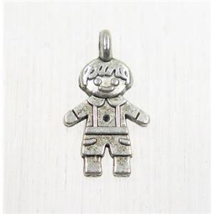 tibetan silver boy pendant, non-nickel, approx 9x12mm