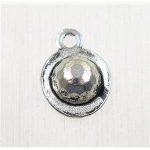 tibetan silver pendant, non-nickel, approx 10x11mm