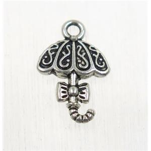 tibetan silver umbrella pendant, non-nickel, approx 11.5x14mm