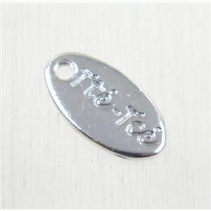 tibetan silver pendant, non-nickel, approx 8x15mm