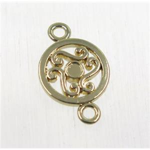 tibetan silver connector, non-nickel, antique gold, approx 12mm