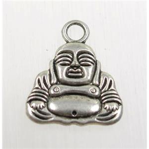 tibetan silver buddha pendant, non-nickel, approx 15.5x16.5mm